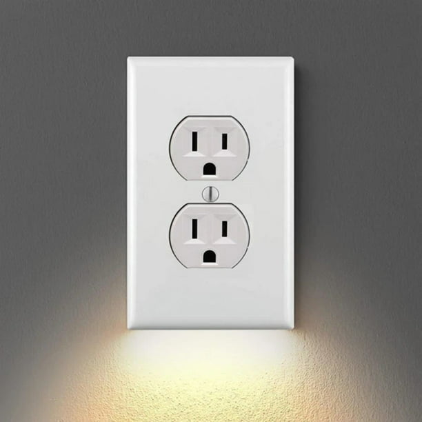 New 10Pcs Outlet Wall Plate With LED Night Lights No Battery/Wire Required 